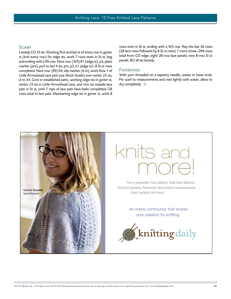 Knitted Lace Patterns, Page 25