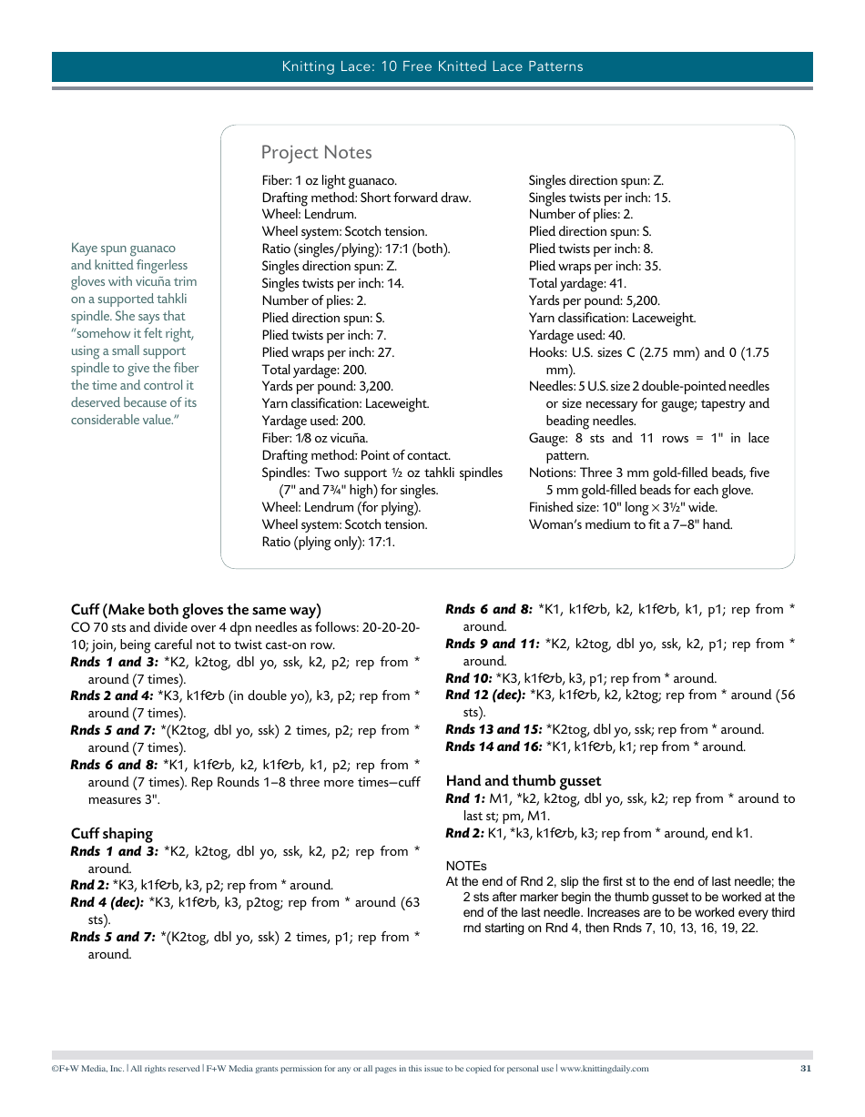 Knitted Lace Patterns, Page 31