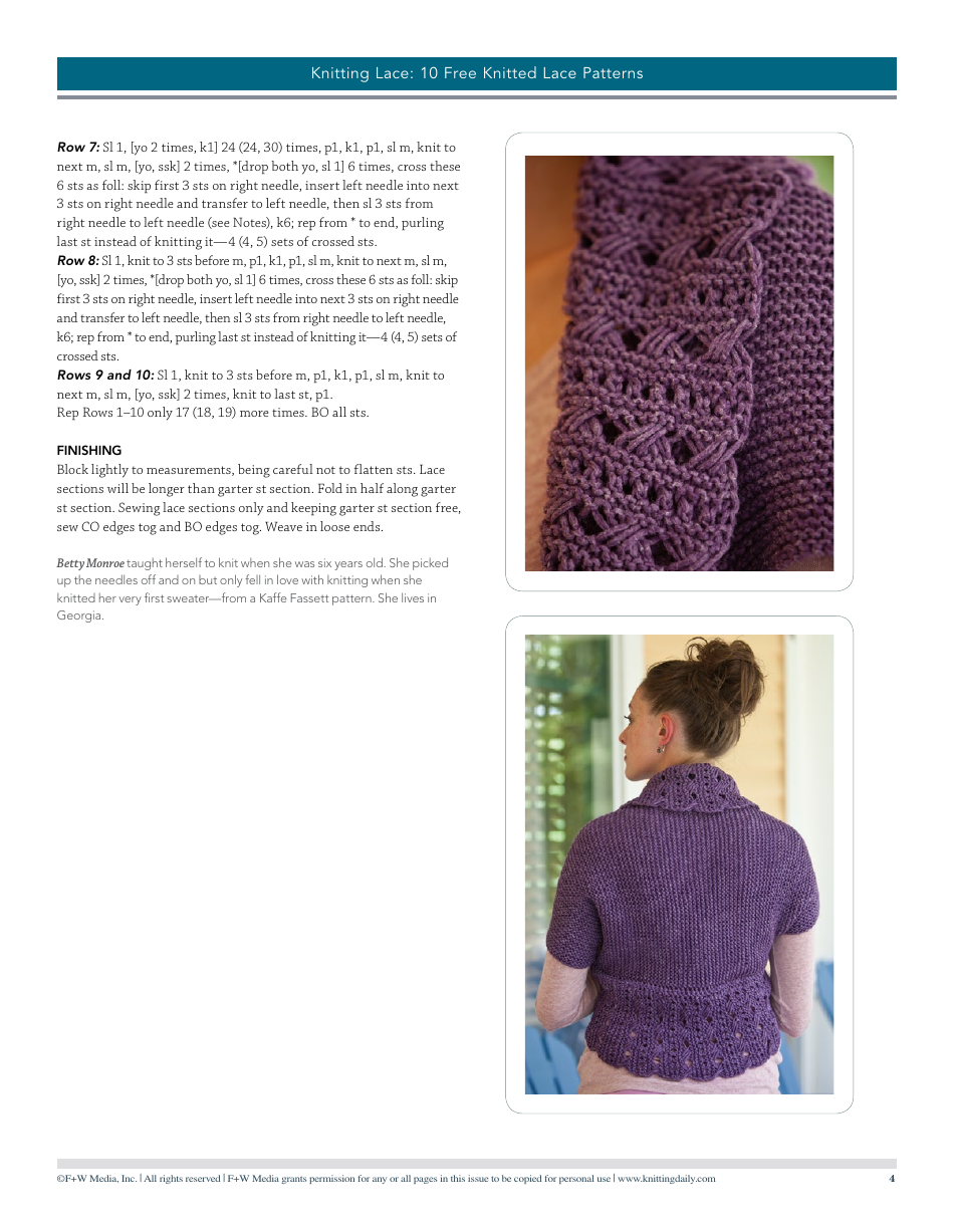 Knitted Lace Patterns, Page 4
