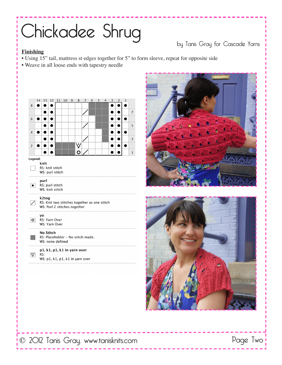 Chickadee Shrug Crochet Pattern, Page 2