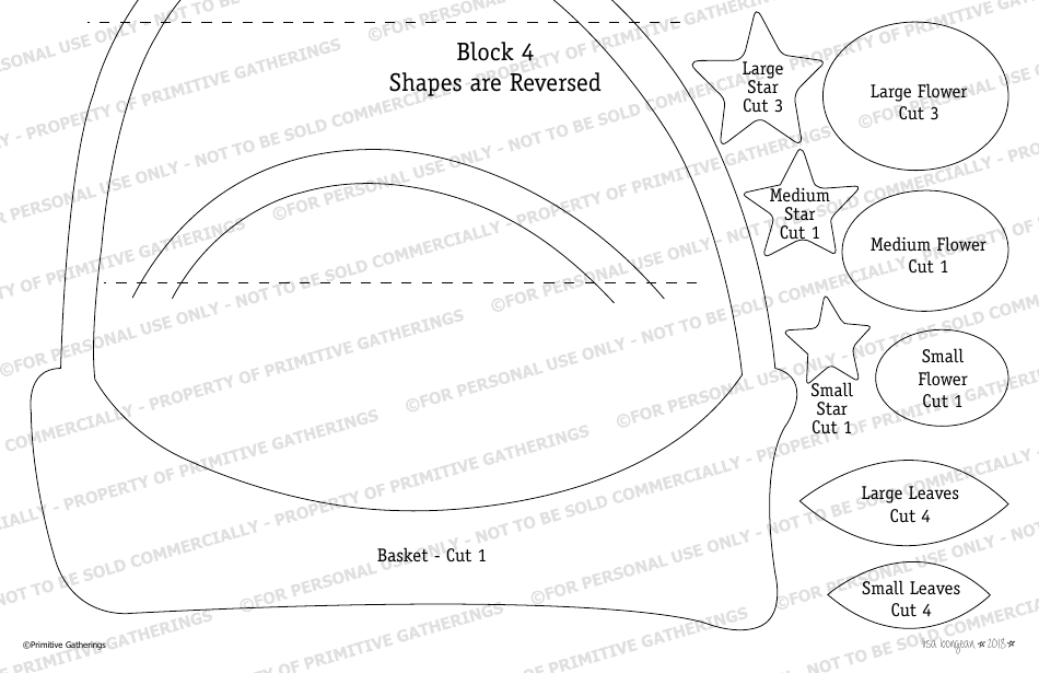 Moon Garden Applique Pattern Templates - Block 4, Page 3