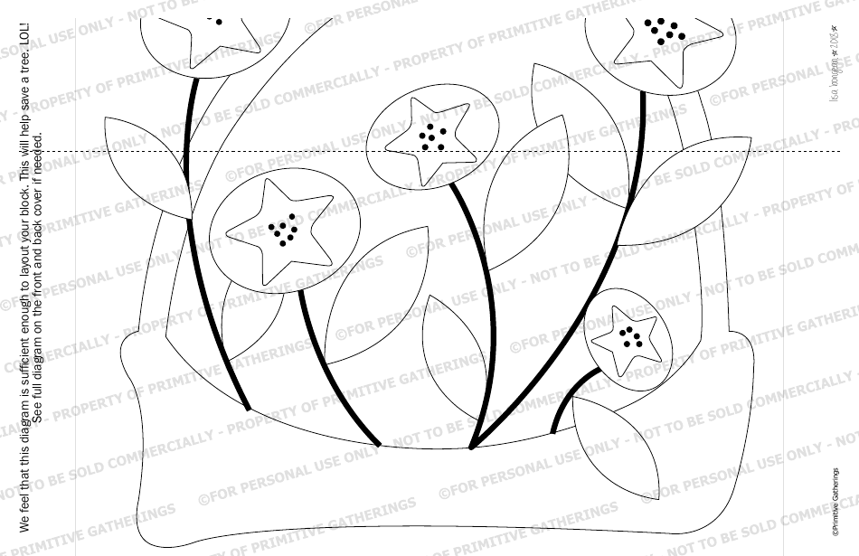 Moon Garden Applique Pattern Templates - Block 4, Page 4