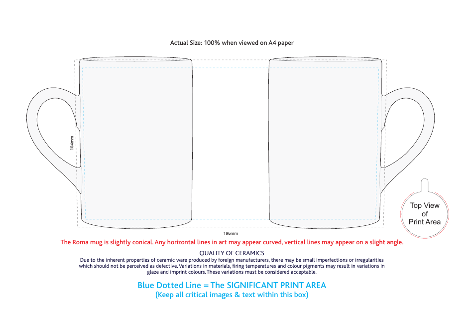 Coffee Mug Print Template Preview