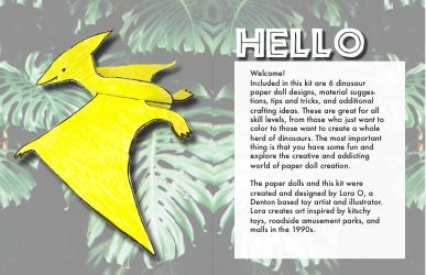 Dinosaur Paper Doll Templates, Page 2