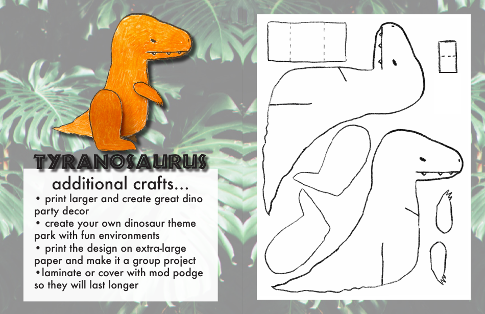 Dinosaur Paper Doll Templates, Page 8