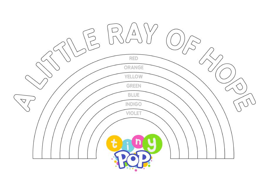 Little Ray of Hope Rainbow Coloring Page