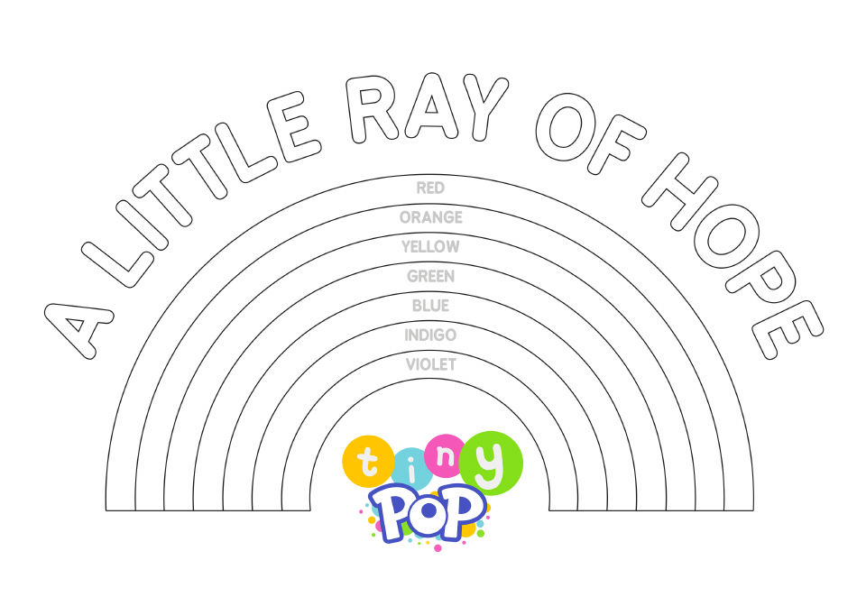 Little Ray of Hope Rainbow Coloring Page, Page 1