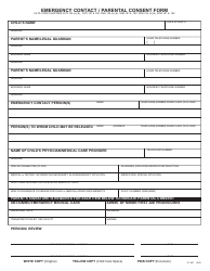 Document preview: Form CY867 Emergency Contact/Parental Consent Form - Pennsylvania