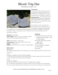 Document preview: Rhode Trip Hat Knitting Pattern