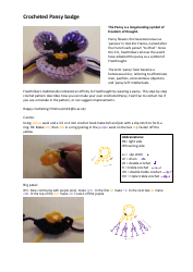 Document preview: Pansy Badge Crochet Pattern