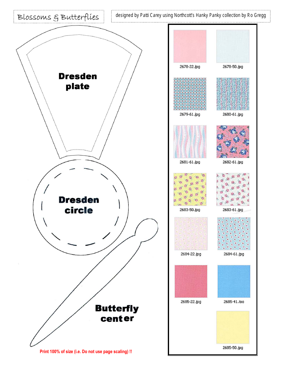 Blossoms  Butterflies Quilt Pattern Templates, Page 3