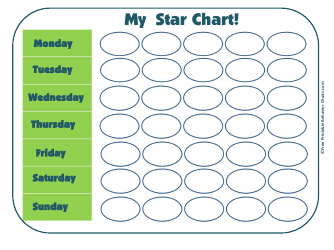 Document preview: Daily Star Chart - Green
