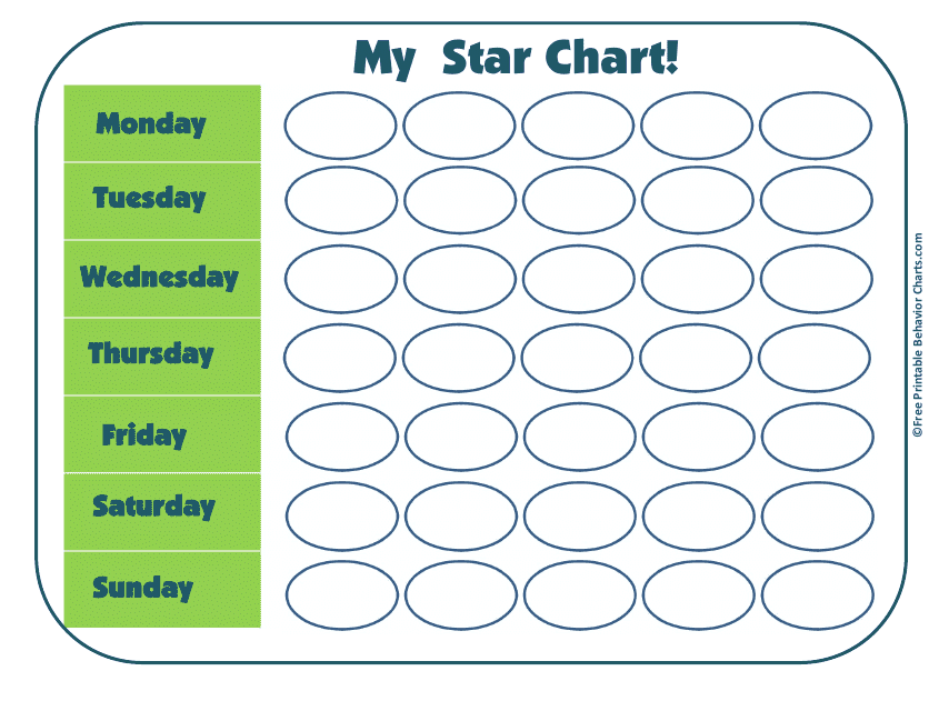 Daily Star Chart - Green Download Pdf