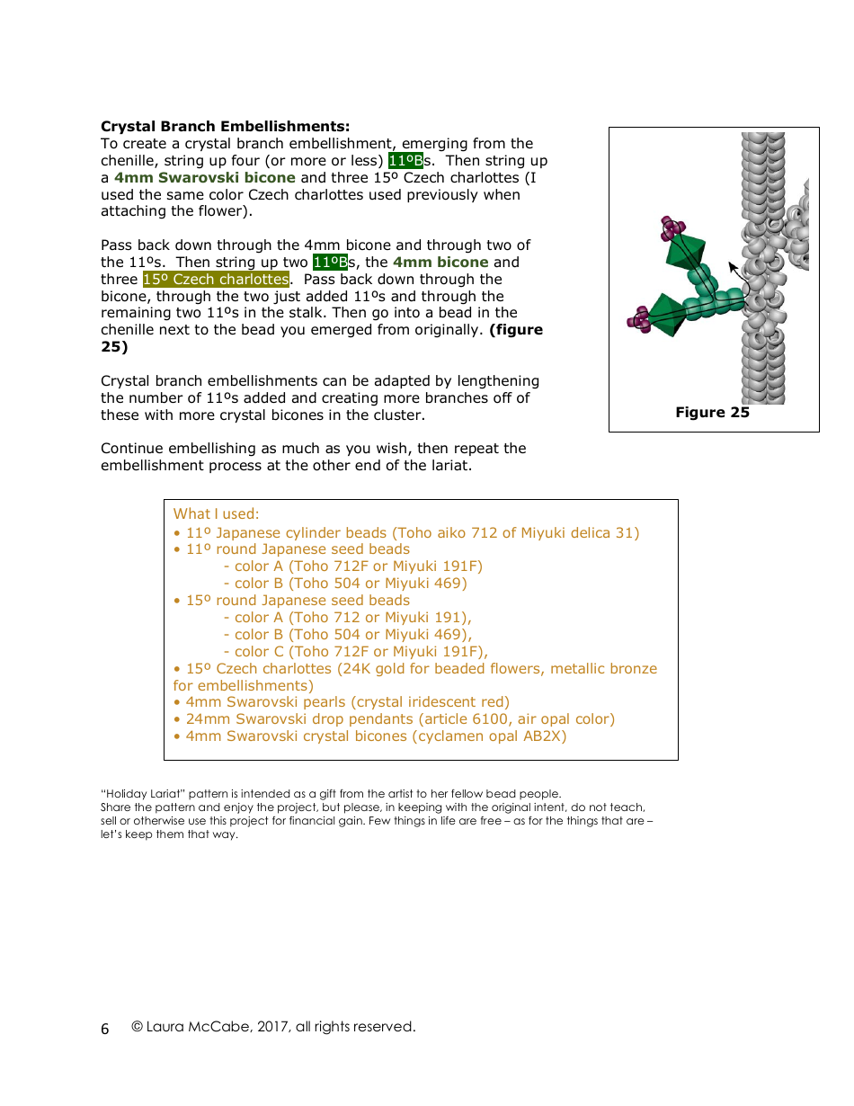 Star Flower Lariat Necklace Beading Pattern, Page 6