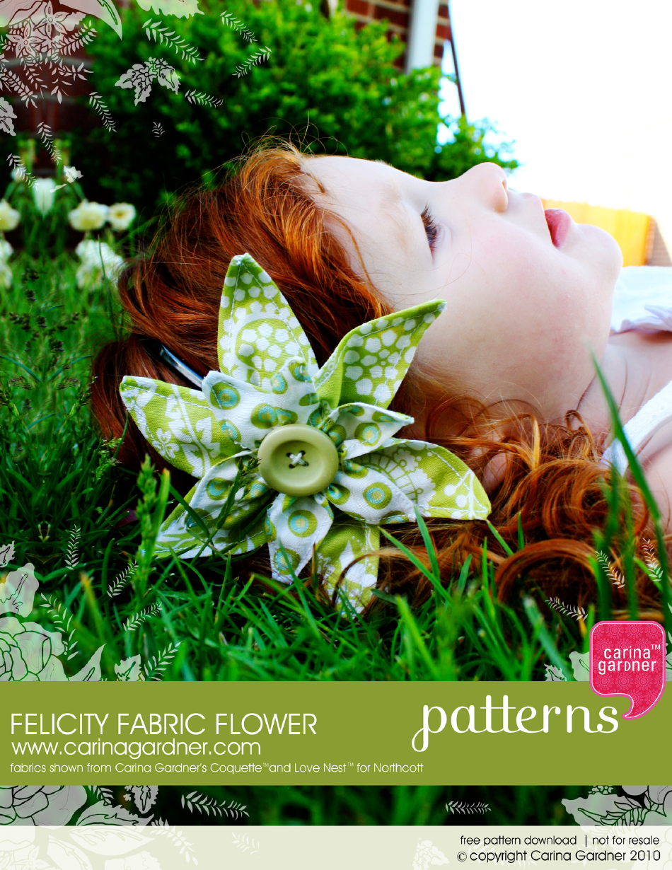 Felicity Fabric Flower Sewing Pattern Template Download Printable PDF