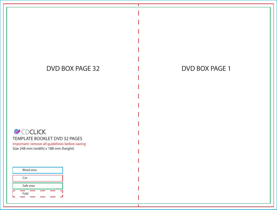 DVD box booklet template - 32 pages