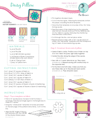 Document preview: Daisy Pillow Sewing Pattern Templates