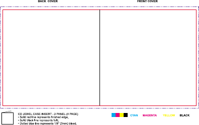 Document preview: Cd Jewel Case Insert Template - 2 Panel