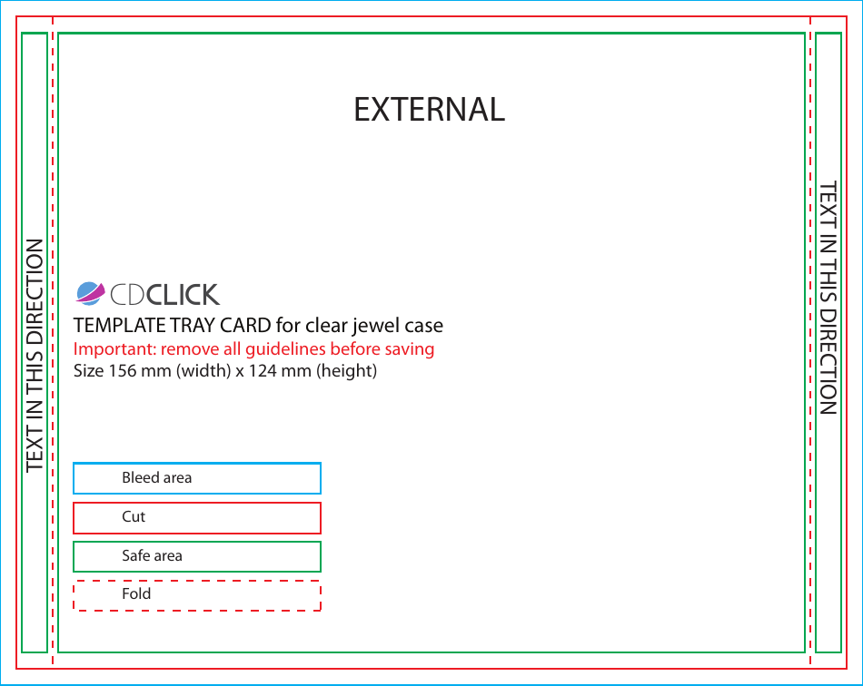 Tray Card Template for Clear Jewel Case, Page 1