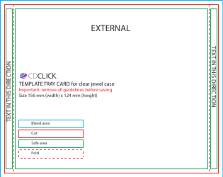 Document preview: Tray Card Template for Clear Jewel Case