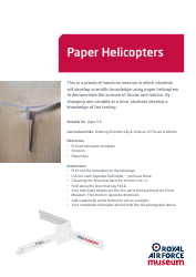 Document preview: Paper Helicopter Templates