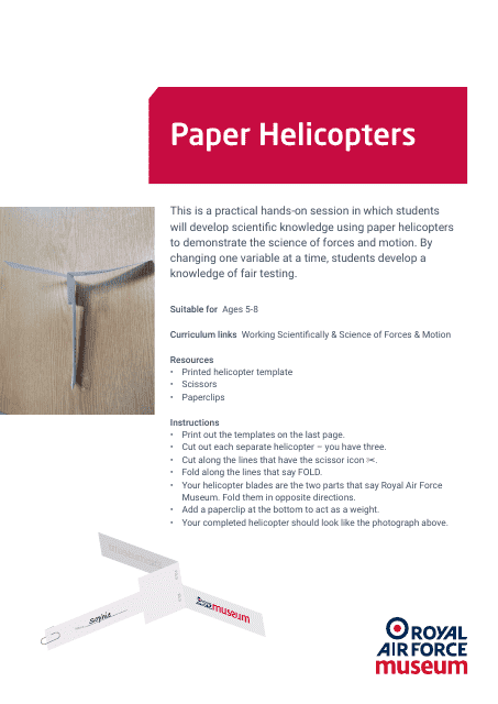 Paper Helicopter Templates