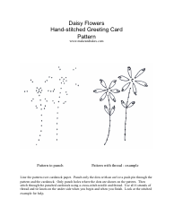 Document preview: Daisy Flowers Hand-Stitched Greeting Card Pattern