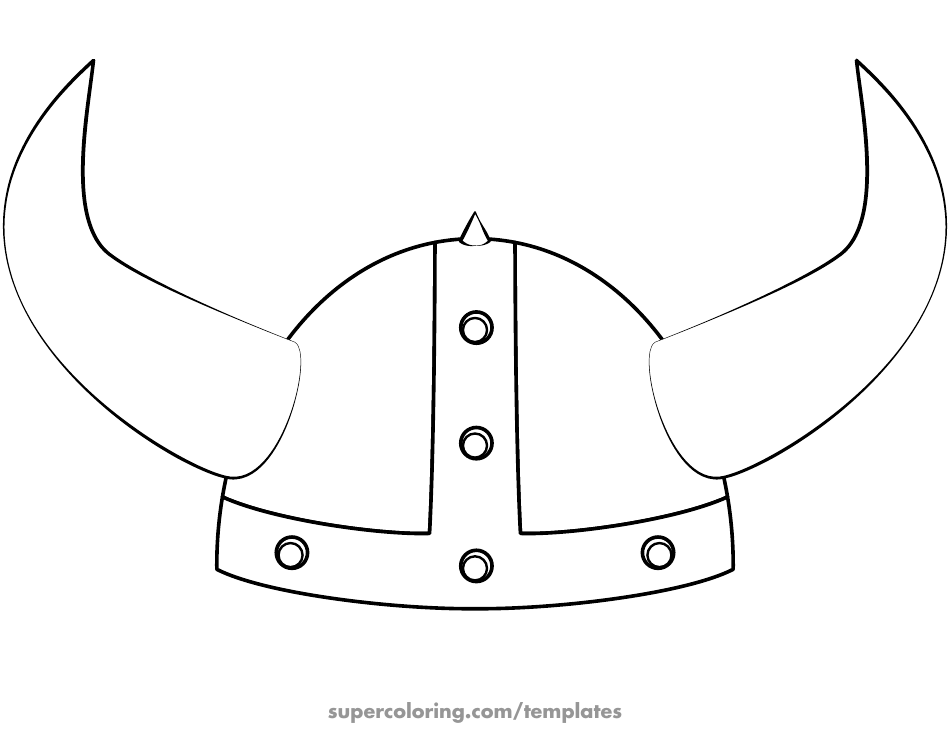 Viking Helmet Outline Template, Page 1