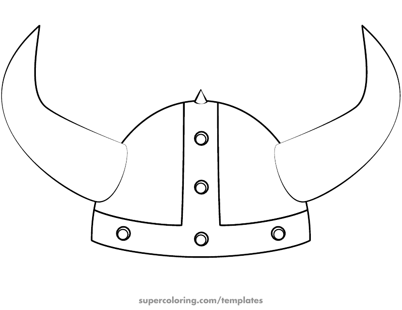 Viking Helmet Outline Template