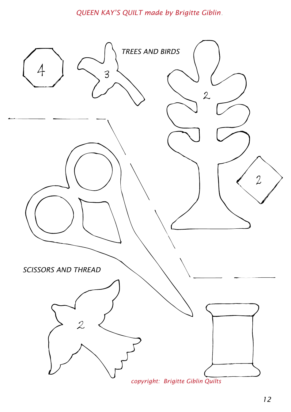 Queen Kays Quilt Pattern Templates, Page 12