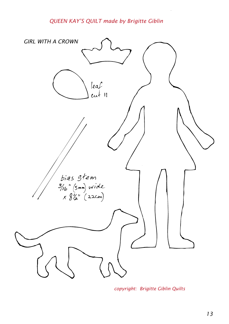 Queen Kays Quilt Pattern Templates, Page 13