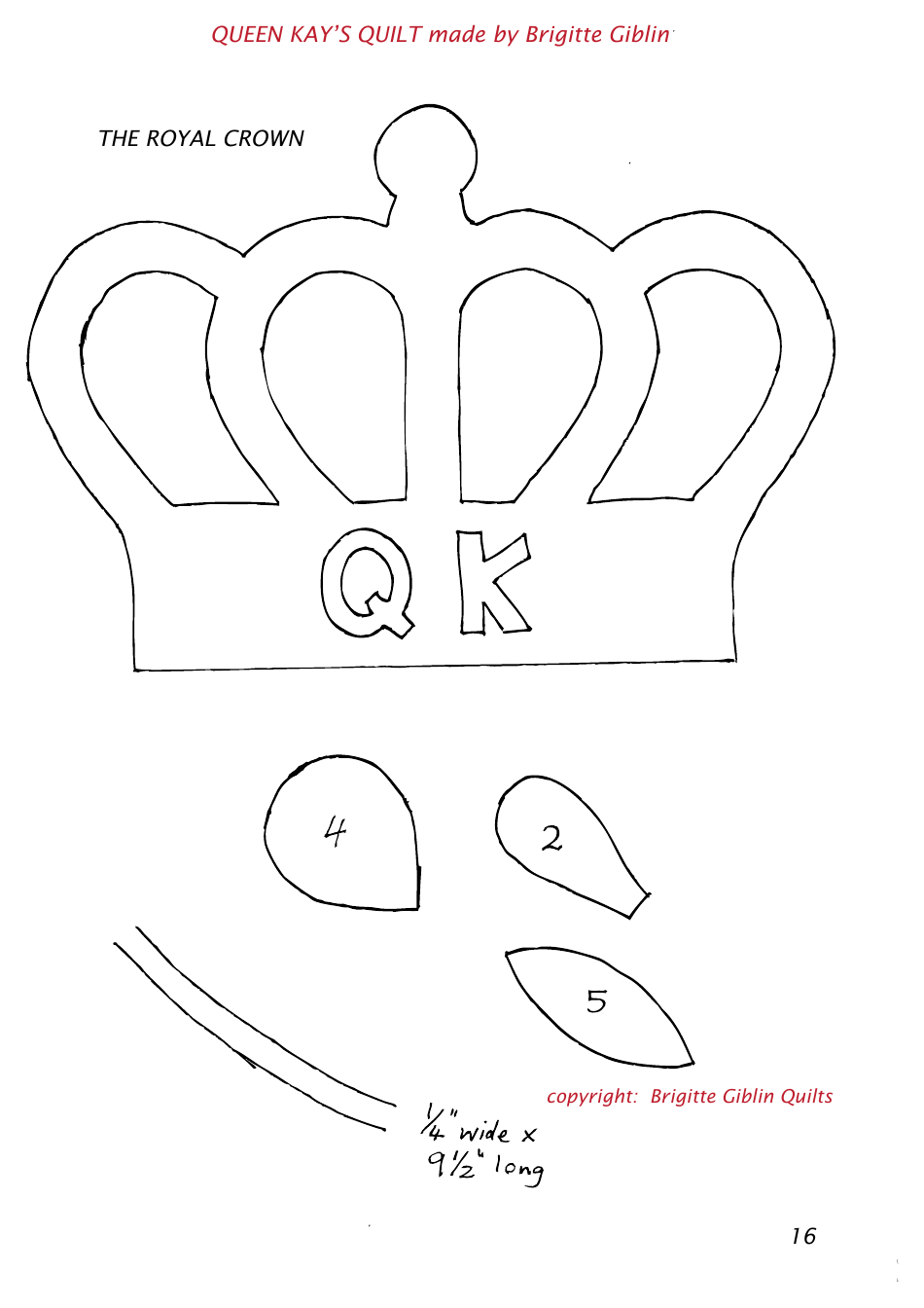 Queen Kays Quilt Pattern Templates, Page 16