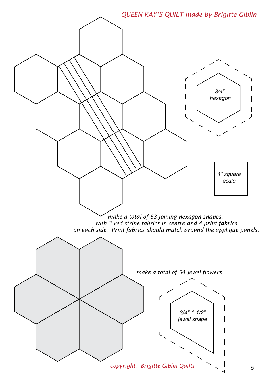 Queen Kays Quilt Pattern Templates, Page 5