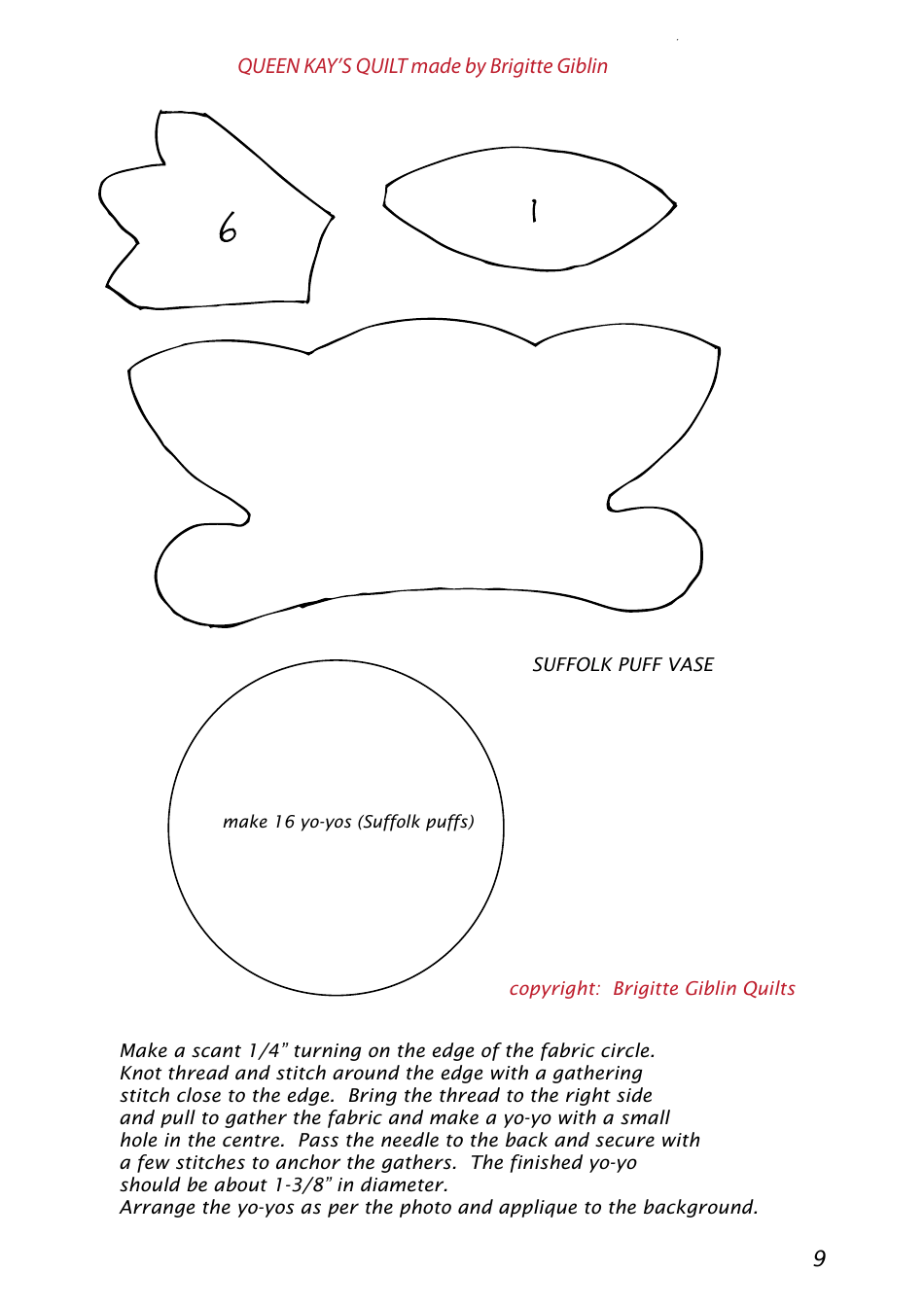 Queen Kays Quilt Pattern Templates, Page 9