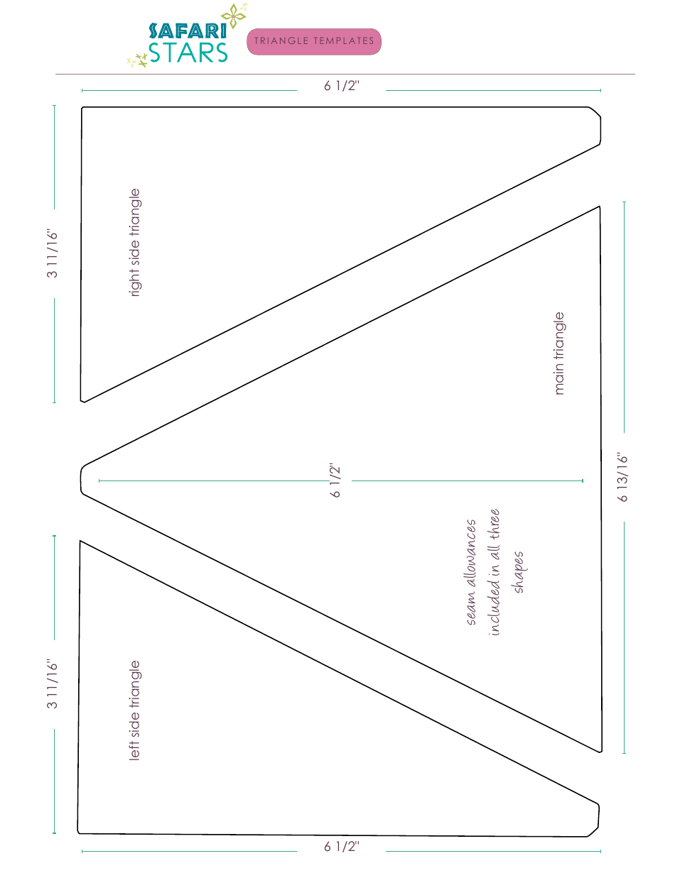 Safari Stars Quilt Pattern Templates, Page 7
