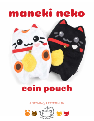 Document preview: Maneki Neko Coin Pouch Sewing Pattern Templates