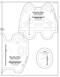 Maneki Neko Coin Pouch Sewing Pattern Templates, Page 14