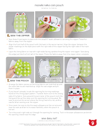 Maneki Neko Coin Pouch Sewing Pattern Templates, Page 9