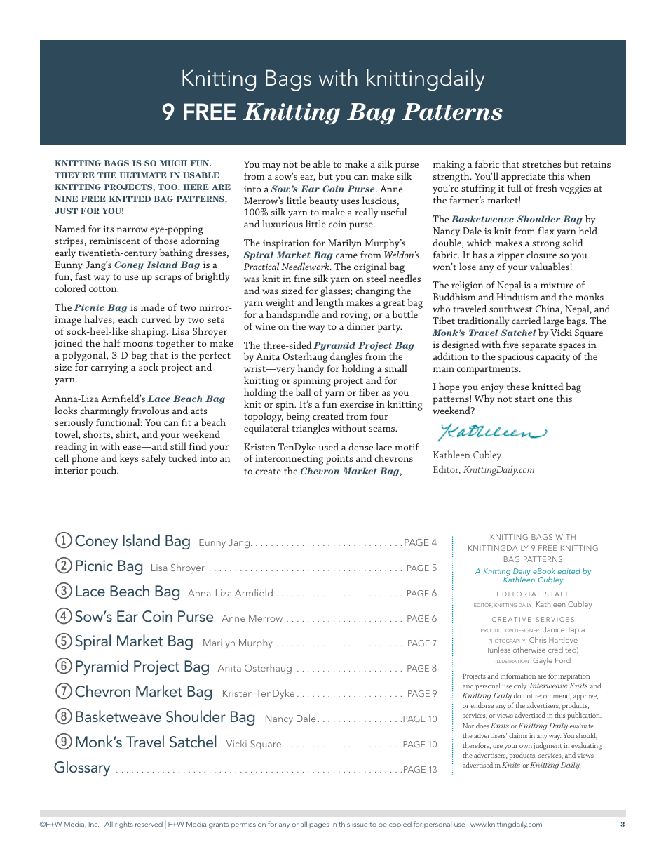 Knitting Bag Patterns, Page 3