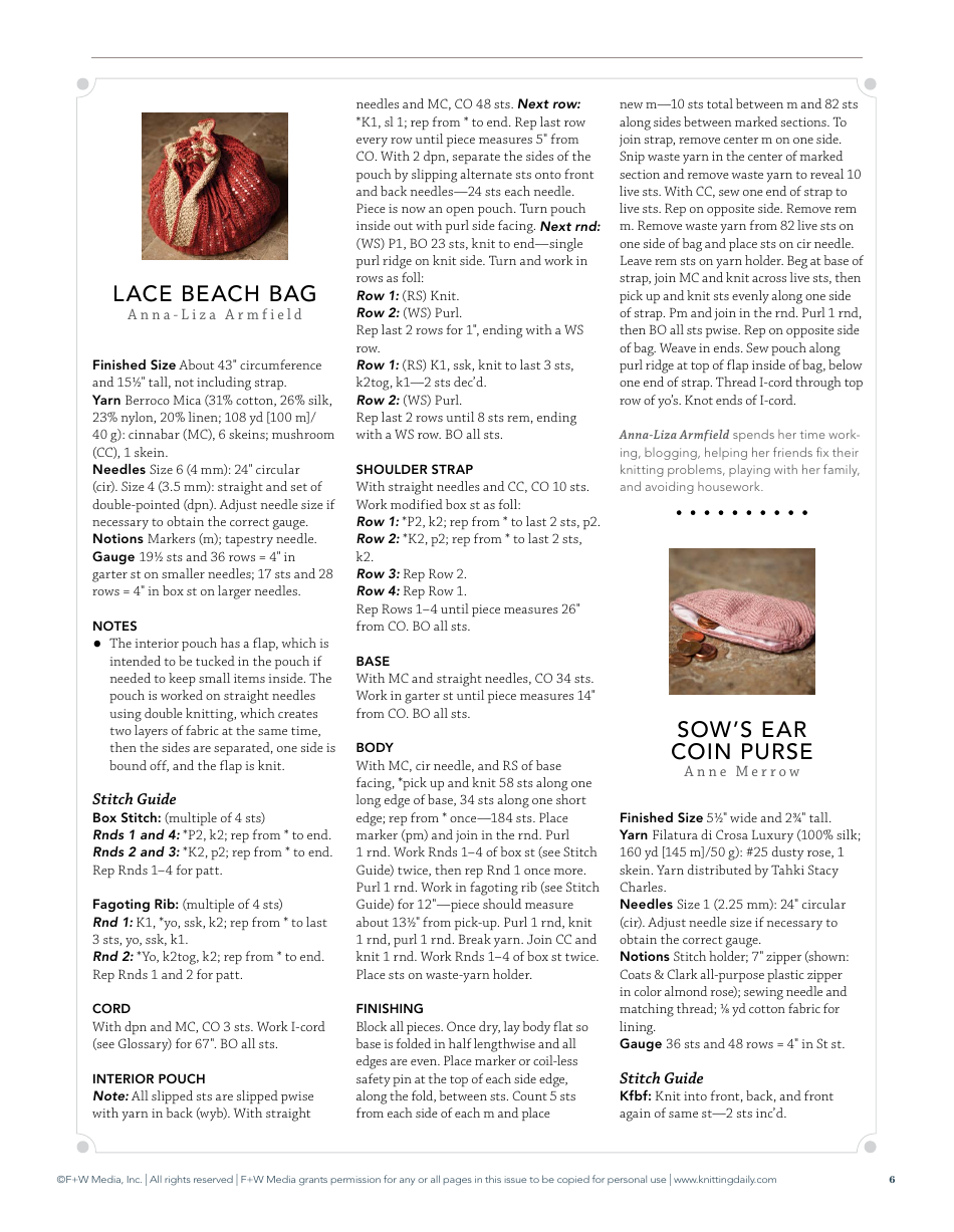 Knitting Bag Patterns, Page 6