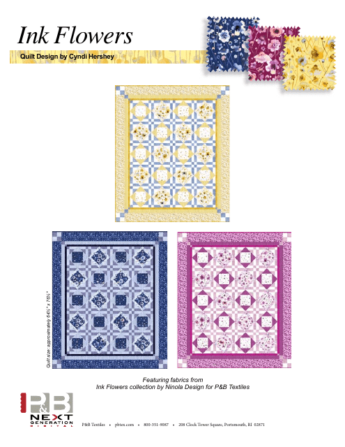 Ink Flowers Quilt Pattern - Preview Image