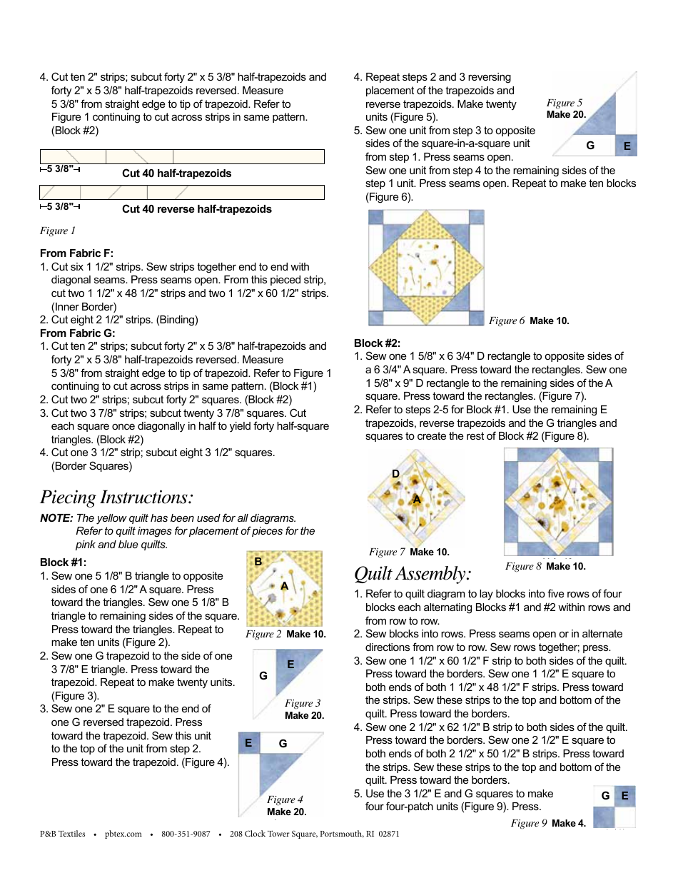 Ink Flowers Quilt Pattern, Page 3