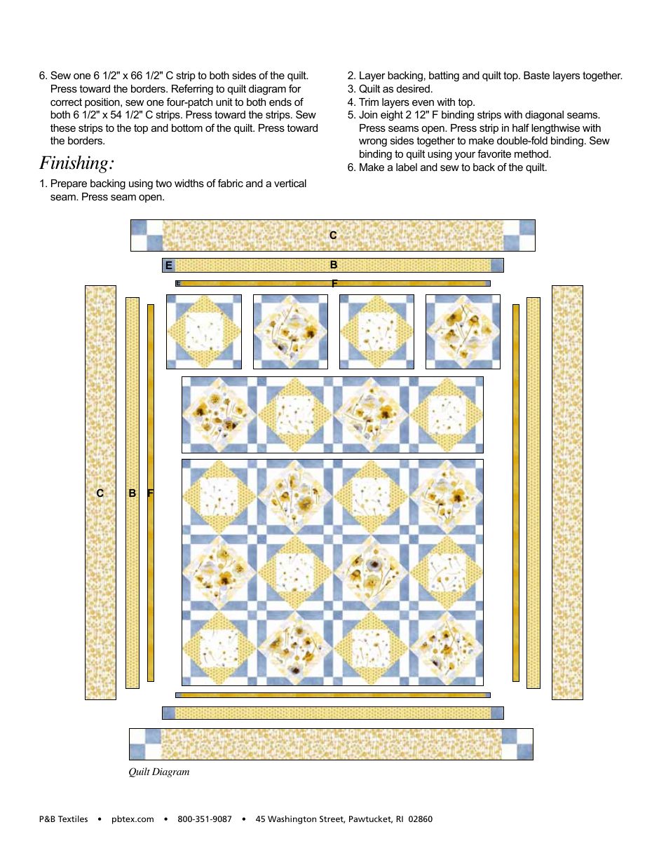 Ink Flowers Quilt Pattern, Page 4