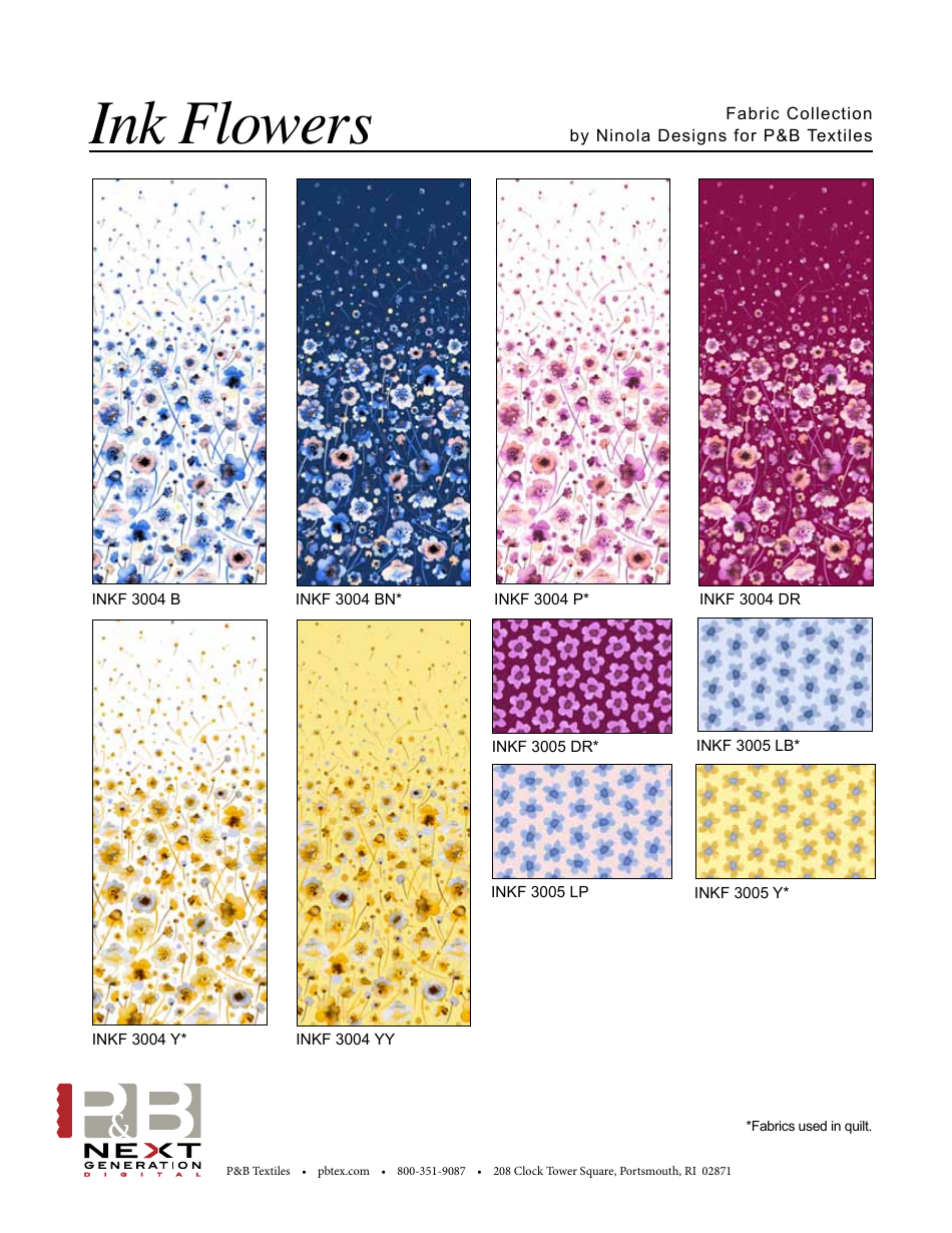 Ink Flowers Quilt Pattern, Page 5