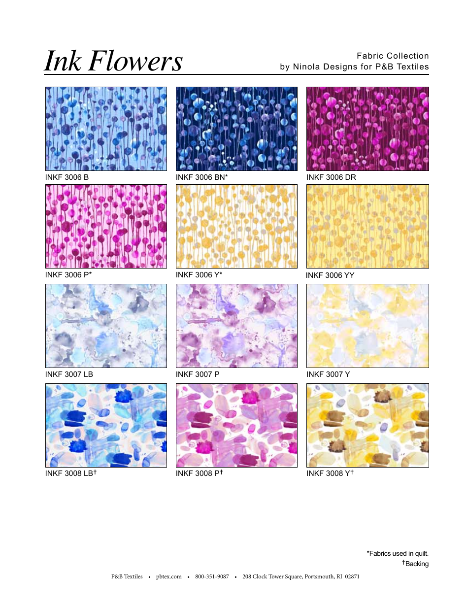 Ink Flowers Quilt Pattern, Page 6