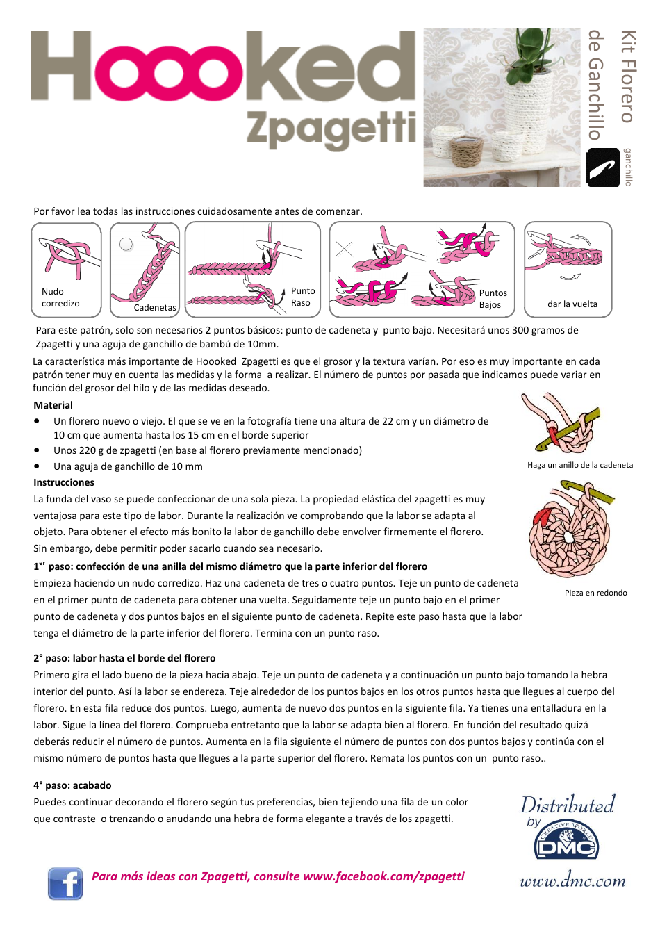 Decorative Vase Cover Crochet Pattern (English / Spanish), Page 2