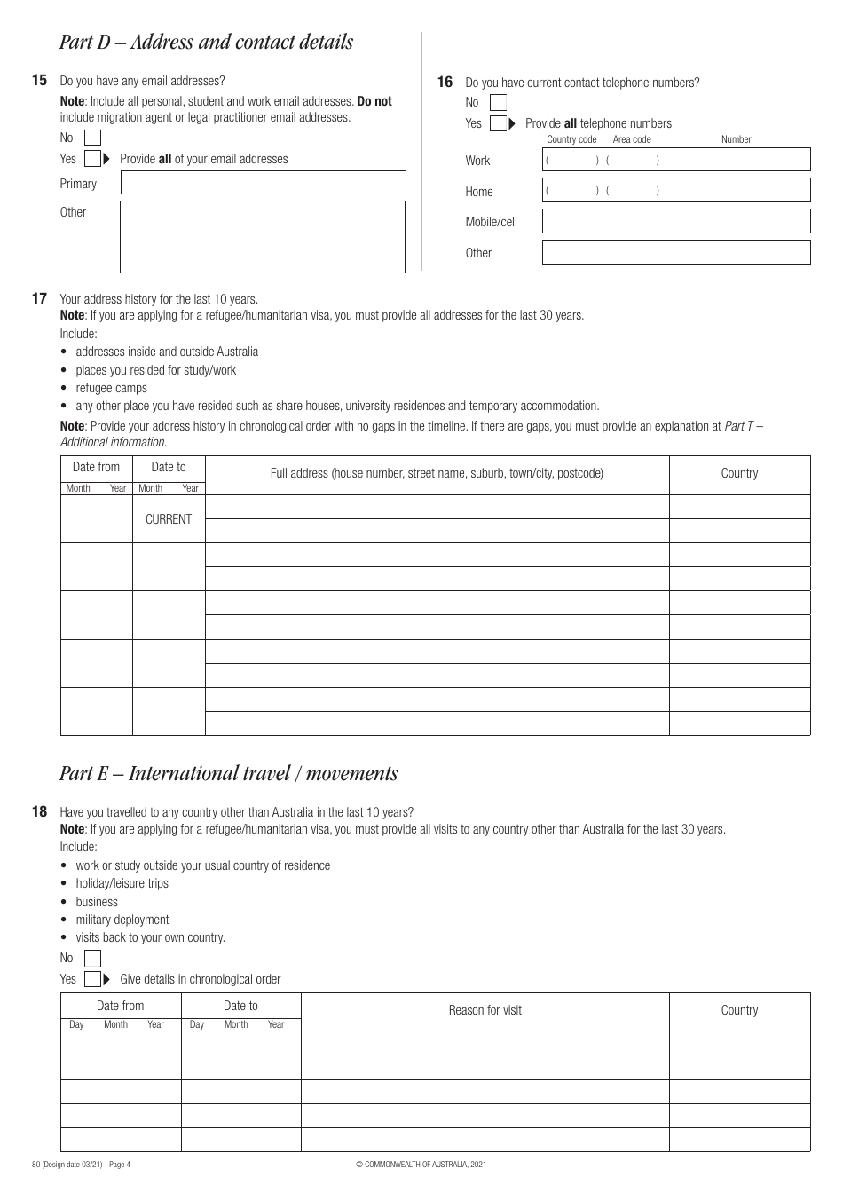 Form 80 Fill Out Sign Online And Download Fillable Pdf Australia Templateroller 6282
