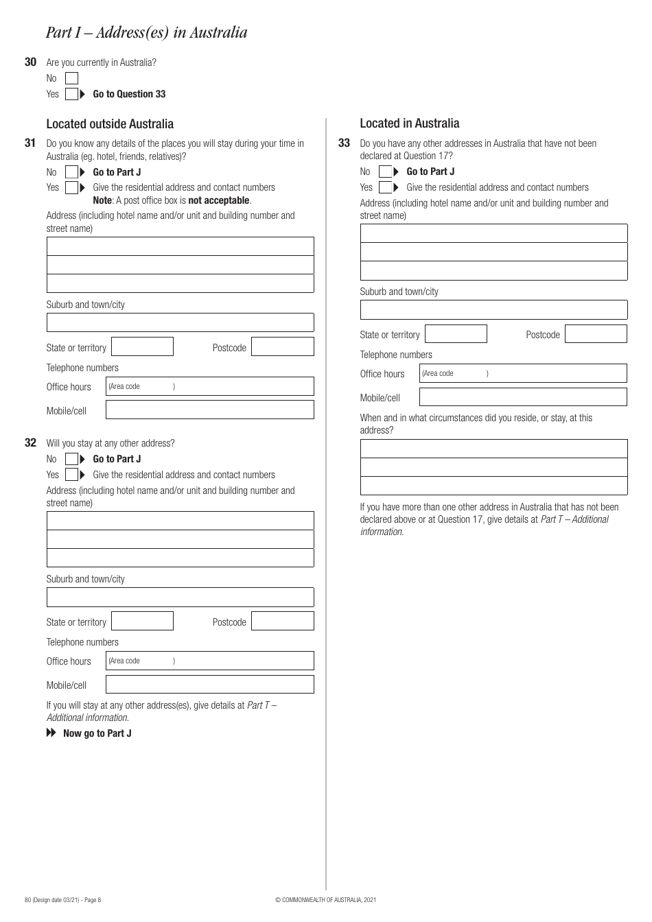 Form 80 Fill Out Sign Online And Download Fillable Pdf Australia Templateroller 6465