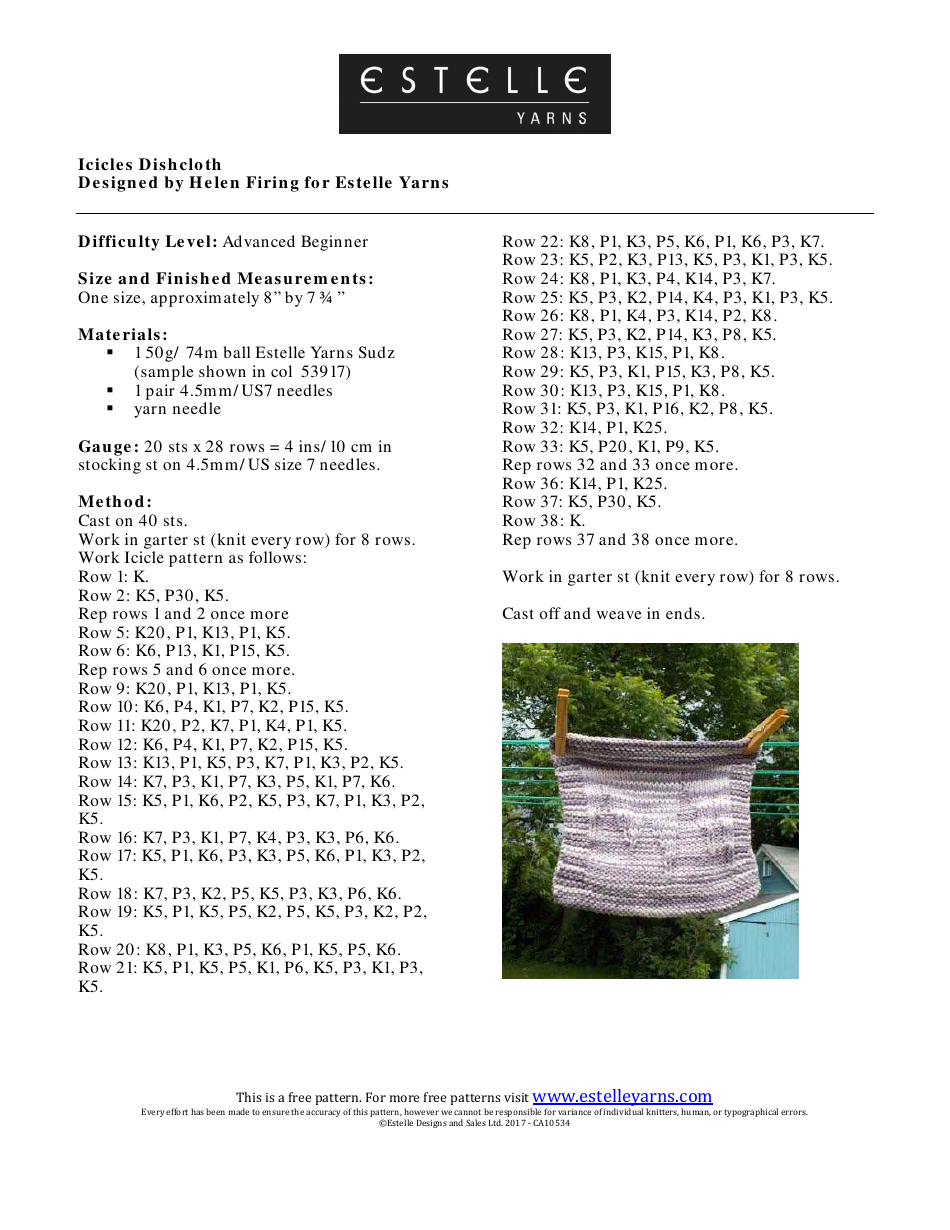 Four Seasons Dishcloth Knitting Patterns, Page 5