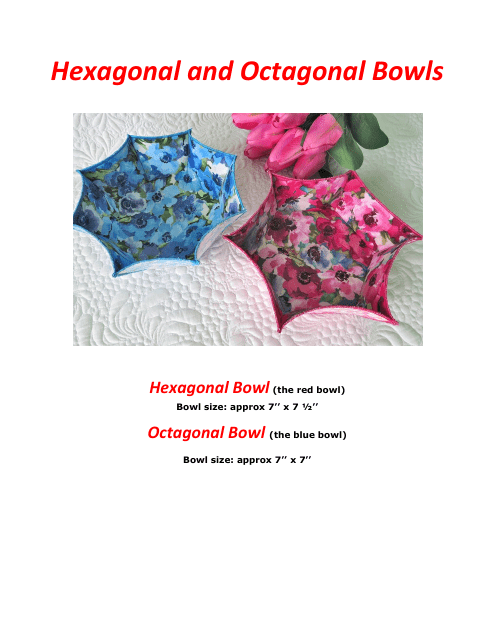 Hexagonal and Octagonal Bowl Sewing Pattern Templates